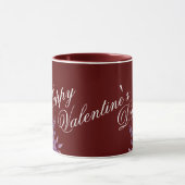 Unique Stylish Floral Happy Valentine's Day Maroon マグカップ (中央)