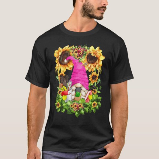 Unique Sunflower Mom Gnome Graphic For Women Clean Tシャツ (正面)