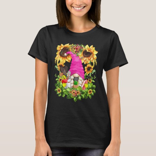 Unique Sunflower Mom Gnome Graphic For Women Clean Tシャツ (正面)