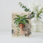 Unique Surreal Flower Pot Woman ポストカード (スタンド正面)