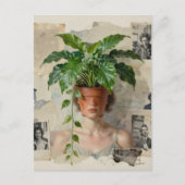 Unique Surreal Flower Pot Woman ポストカード (正面)