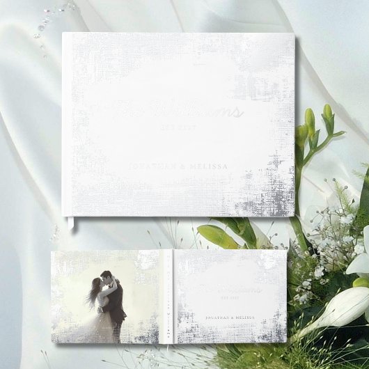 Unique Texture Guest Book White Foil Guestbooks ゲストブック