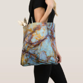 unique texture of natural stone - marble, onyx, gr トートバッグ (クローズアップ)