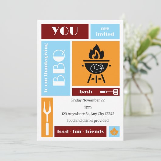 Unique Thanksgiving BBQ Invitation 招待状 (スタンド正面)