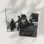 Unique Trendy Black White Large Photos Wedding 招待状