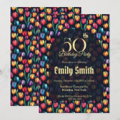 Unique Tulip Aesthetic 5Th Birthday 招待状 (正面/裏面)