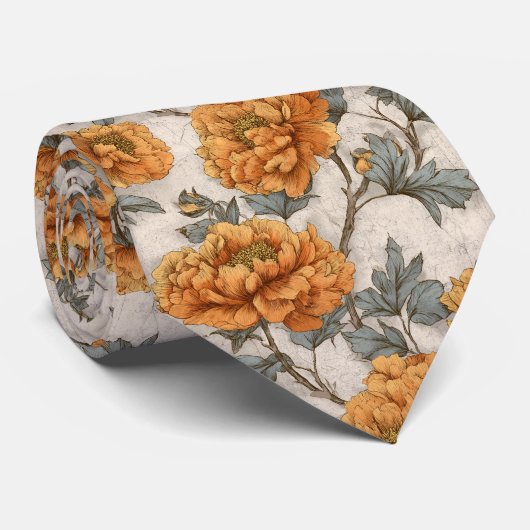 Unique Valentine Gifts For Boyfriend Peonies Flowe ネクタイ (ロール)