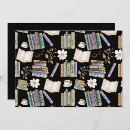 Unique Vintage Books Note Card in Black ノートカード