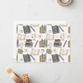 Unique Vintage Books Note Card in White ノートカード (正面/裏面インサイチュ)