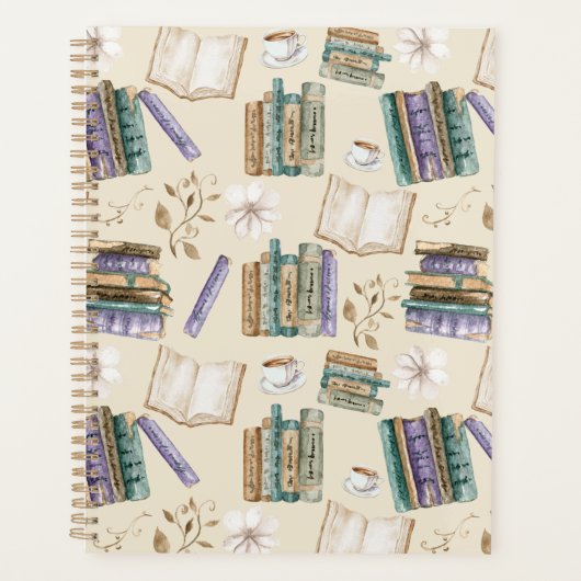 Unique Vintage Books Planner Journal in Cream プランナー手帳 (正面)