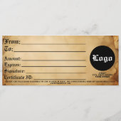 Unique Vintage Medieval Gift Certificate セーブザデート (裏面)