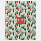 Unique watercolor festive deep tones holiday throw フリースブランケット (正面)