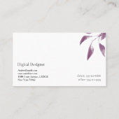 Unique Watercolor Modern Business Card | Artistic  名刺 (裏面)