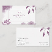 Unique Watercolor Modern Business Card | Artistic  名刺 (正面/裏面)
