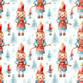 Unique watercolor nutcracker festive gift for girl フリースブランケット