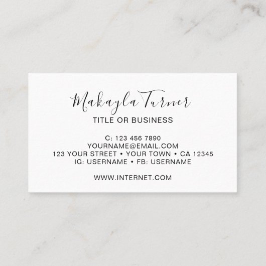 Unique Watercolor Pastel Floral 名刺 (裏面)