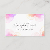 Unique Watercolor Pastel Floral 名刺 (正面)