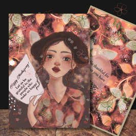 Unique Watercolor Thanksgiving Appreciation Card シーズンカード