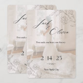 Unique wedding invitation cart 招待状 (正面/裏面)