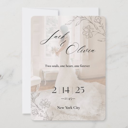 Unique wedding invitation cart 招待状 (正面)