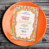 Unique Whimsical Floral Quirky Doodle Hand Drawn  招待状