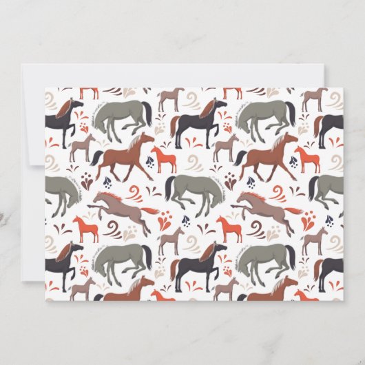 Unique Wild Horses Note Card ノートカード (正面)