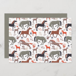 Unique Wild Horses Note Card ノートカード