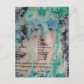 Unique YAY person mixed media Collage ポストカード (正面)