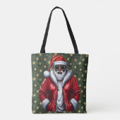 Uniquely Black Santa Large Shoulder Tote トートバッグ (裏面)