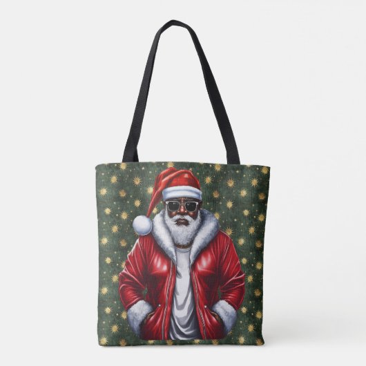 Uniquely Black Santa Large Shoulder Tote トートバッグ (裏面)