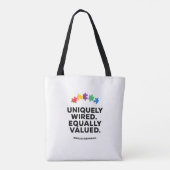 Uniquely Wired Equally Valued Awareness Art トートバッグ (裏面)