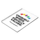 Uniquely Wired Equally Valued Awareness Art ノートブック (左側)