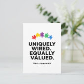 Uniquely Wired Equally Valued Awareness Art ポストカード (スタンド正面)