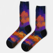 Unisex Abstract Canvas Painting Crew Sock ソックス (左)