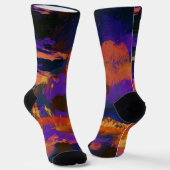 Unisex Abstract Canvas Painting Crew Sock ソックス (傾斜あり)