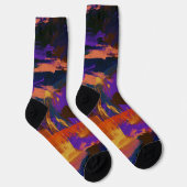 Unisex Abstract Canvas Painting Crew Sock ソックス (右)