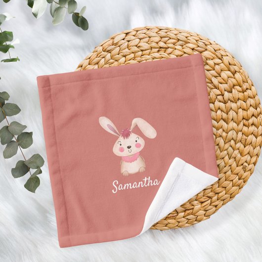 Unisex Bunny Rabbit Monogram Burp Cloth  ウォッシュタオル