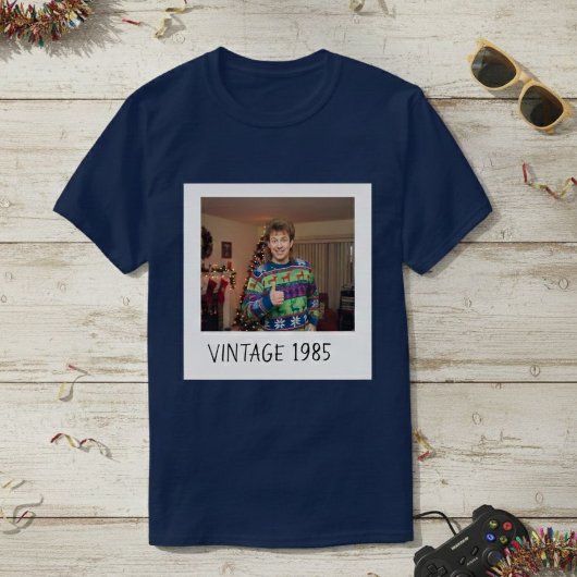 Unisex Custom Vintage Photo And Year Shirt Tシャツ