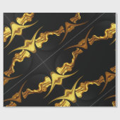 Unisex Elegance: High-Contrast Black & Gold Artist ラッピングペーパー (フラット)