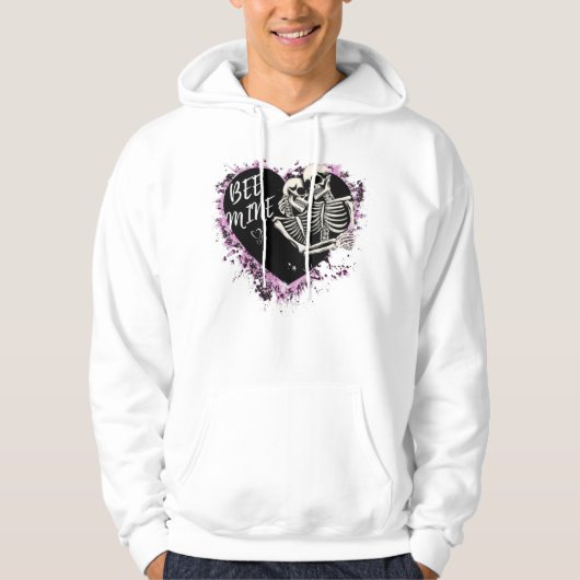 Unisex hoodie with a charming couple design パーカ (正面)