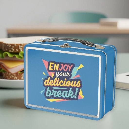 Unisex Metal Lunch Box with Trendy Graphics メタルランチボックス