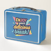 Unisex Metal Lunch Box with Trendy Graphics メタルランチボックス (正面)
