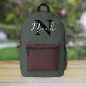 Unisex military green canvas travel backpack. プリントバックパック