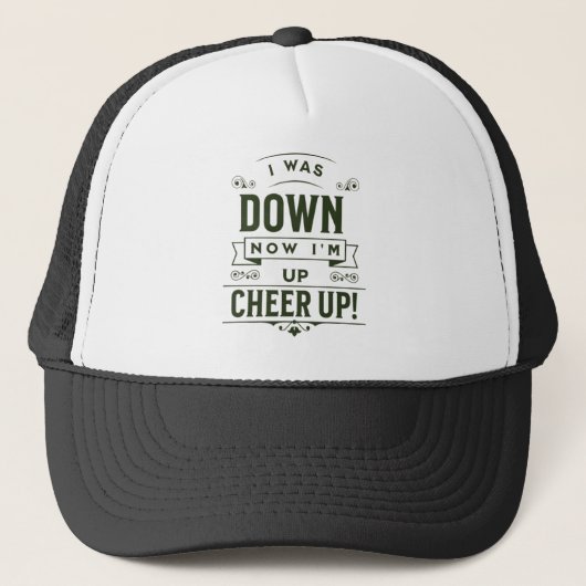 UNISEX NOW I'M UP CHEER UP TRUCKER HAT  キャップ (正面)