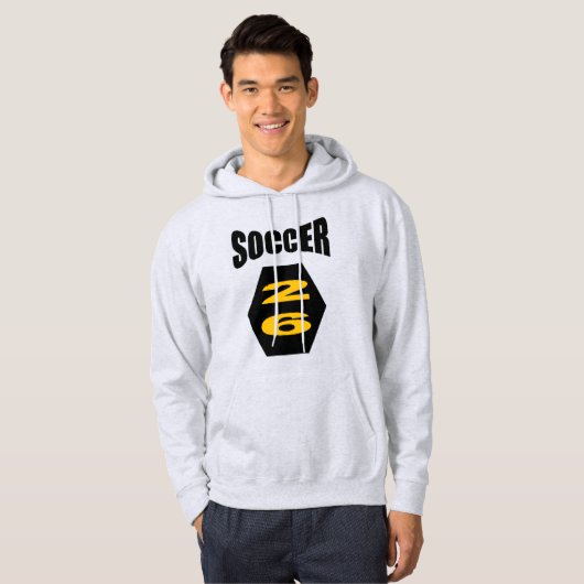 Unisex pullover hoodie. ash SOCCER 26 パーカ (正面フル)