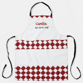 Unisex Red and White Checkered Apron - Modern エプロン (正面)