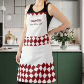 Unisex Red and White Checkered Apron - Modern エプロン