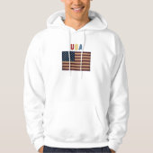 Unisex USA American Flag Retro パーカ (正面)