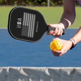 Unisex USA American Flag Retro ピックルボールラケット