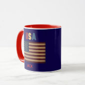 Unisex USA American Flag Retro Vibe マグカップ (正面左)
